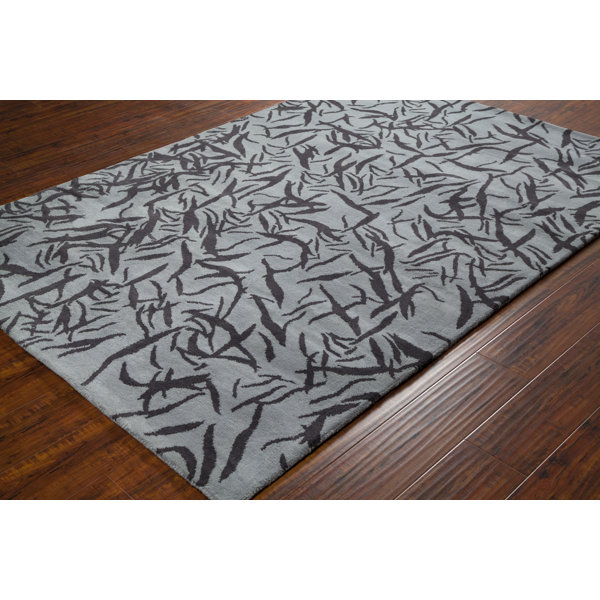 Chandra Allie Hand Tufted Wool Gray/Charcoal Gray Area Rug Wayfair